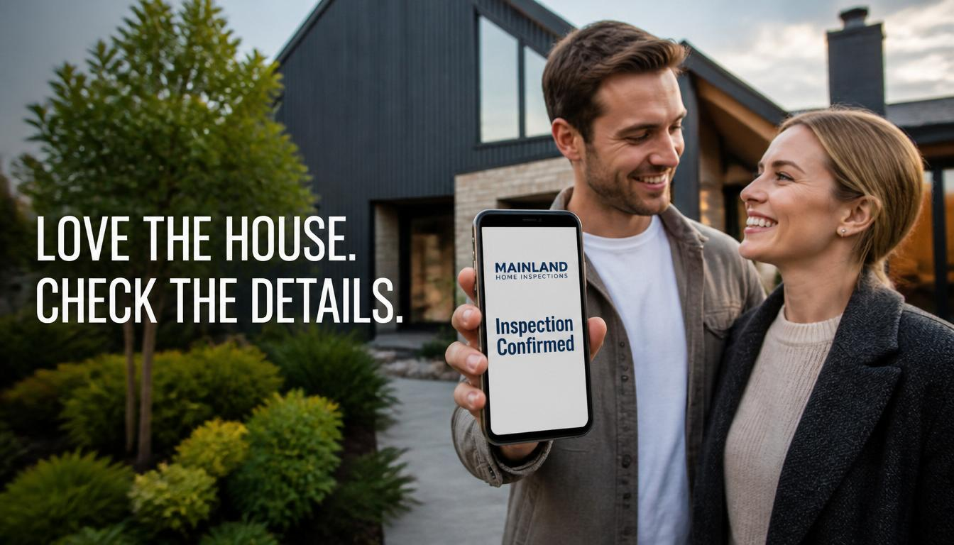 Home buyer booking a building inspection online with Mainland Home Inspections.