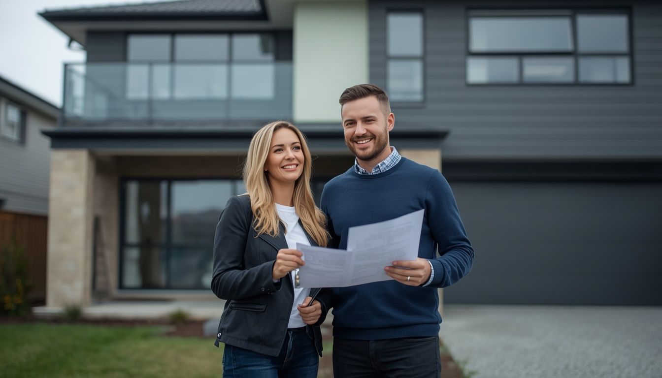 Couple reviewing a home before purchase in Christchurch