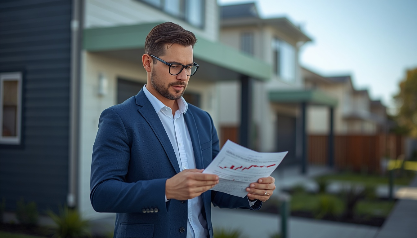 Property investor reviewing a residential rental property