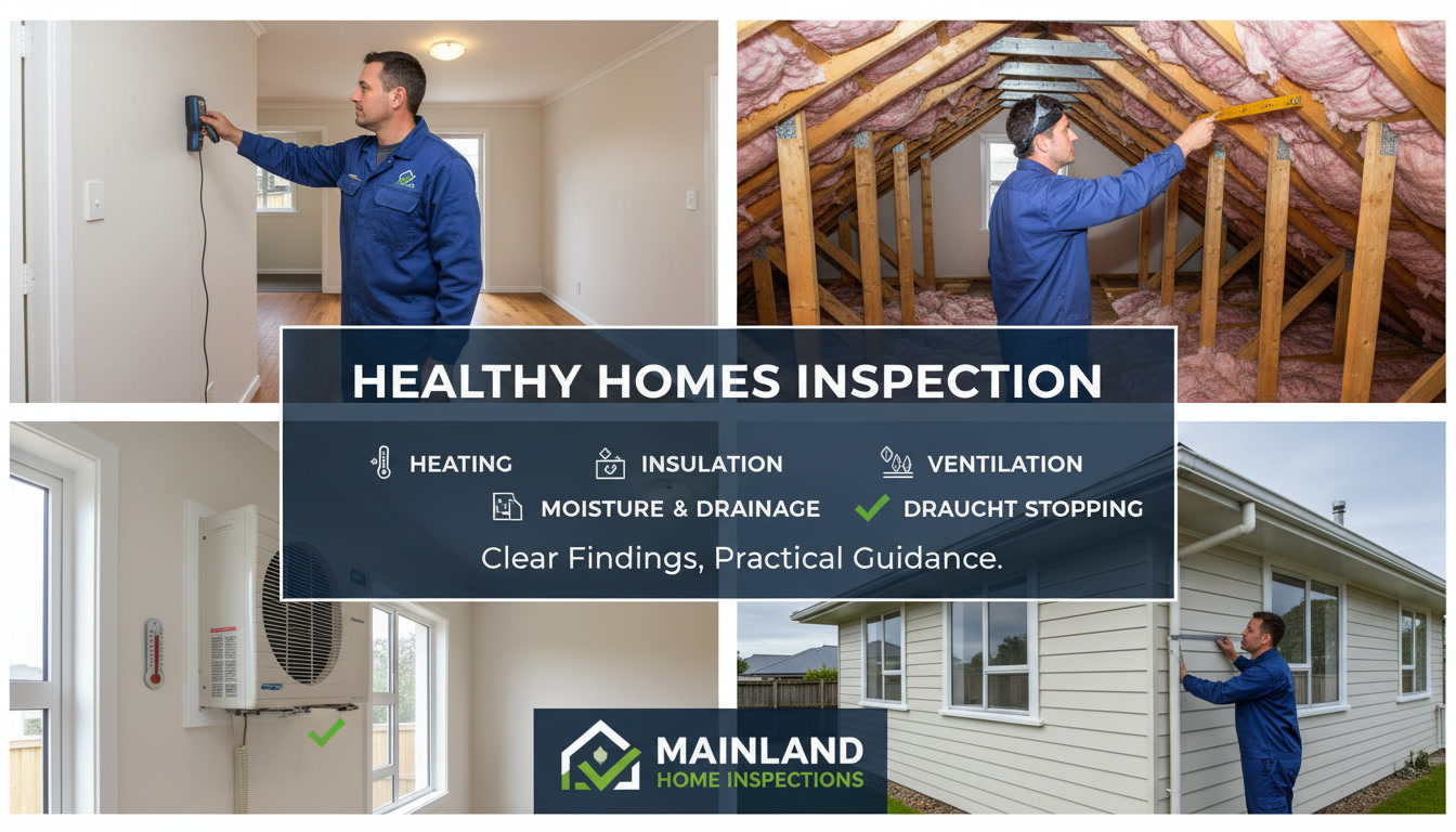 Licensed Building Practitioner carrying out a Healthy Homes inspection in Christchurch