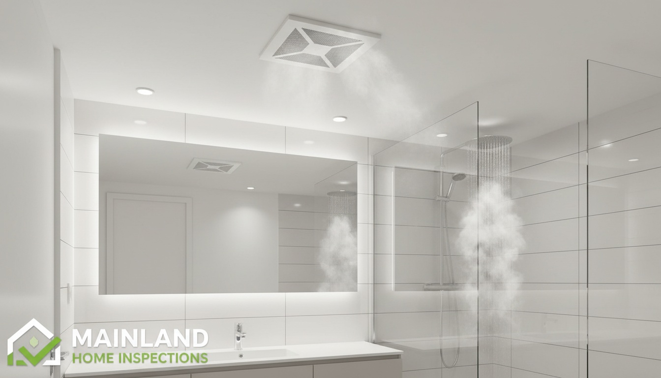 Bathroom extractor fan inspected for Healthy Homes compliance